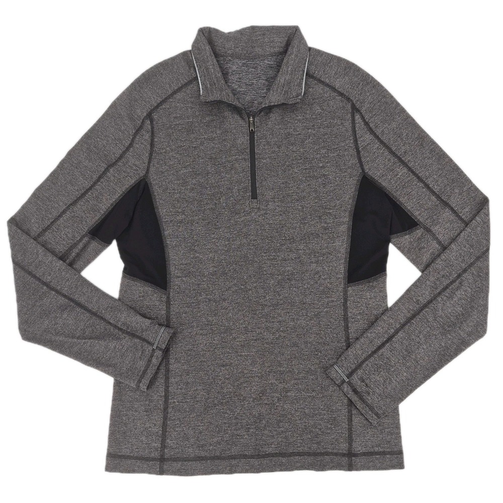 Lululemon‎ Men's Surge 1/4 Zip Pullover Sweater Active Running Yoga Gray Black